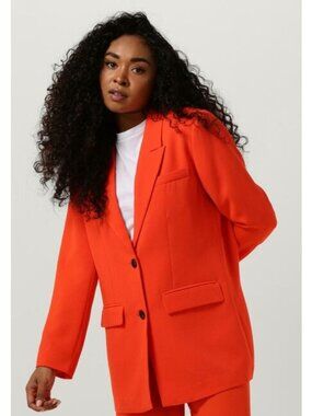 Old Navy Blazer Jacket Size Medium Orange Notched Lapel Front Flap Pockets